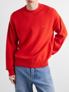 LOEWE - Anagram-Embroidered Cashmere-Blend Sweater - Red