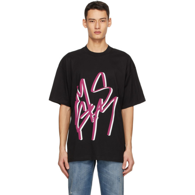 Photo: MSGM Black Graffiti Logo Milano T-Shirt