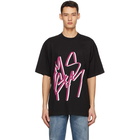 MSGM Black Graffiti Logo Milano T-Shirt