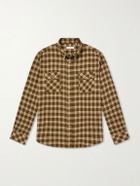 Wales Bonner - Canopy Button-Down Logo-Embroidered Checked Cotton Shirt - Yellow