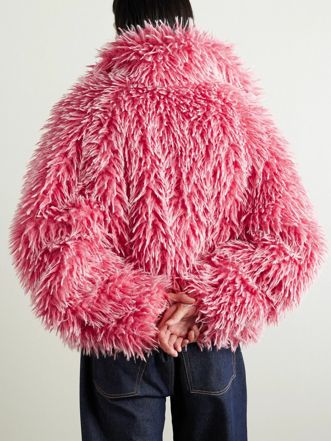 ERL - Hooded Plush Fabric Jacket - Pink