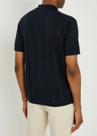 Lestrange Textured Pointelle-knit Shirt Navy