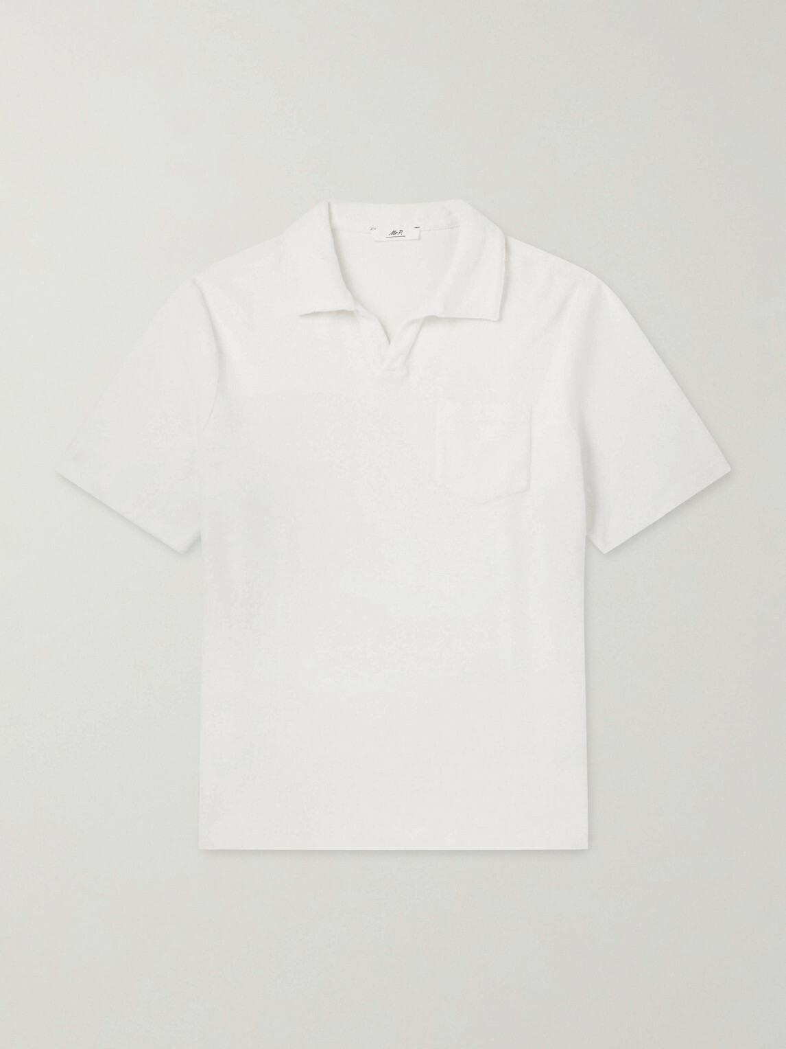 Mr P. - Cotton and Silk-Blend Terry Polo Shirt - Neutrals