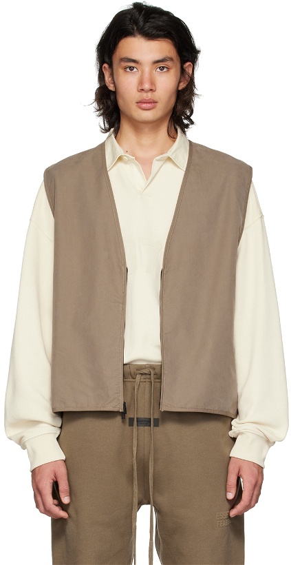 Photo: Essentials Brown Zip Vest