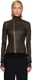 Rick Owens Brown Tower Gary Leather Jacket