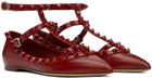 Valentino Garavani Red Rockstud Ballerina Flats