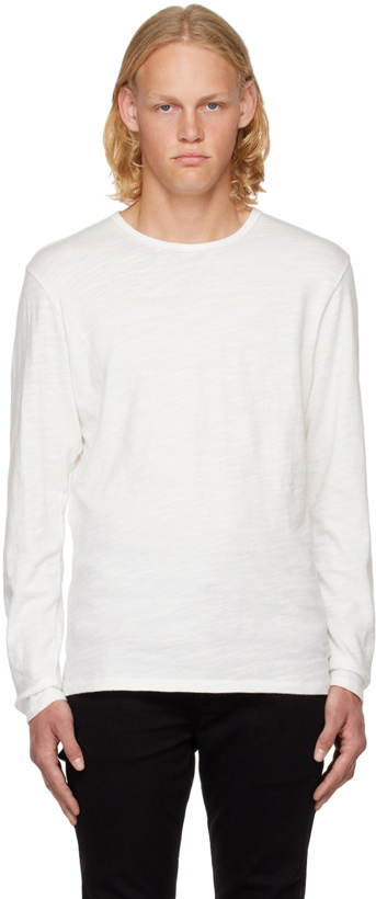 Photo: rag & bone White Classic Flame Long Sleeve T-Shirt
