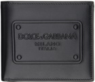 Dolce&Gabbana Black Calfskin Raised Logo Wallet