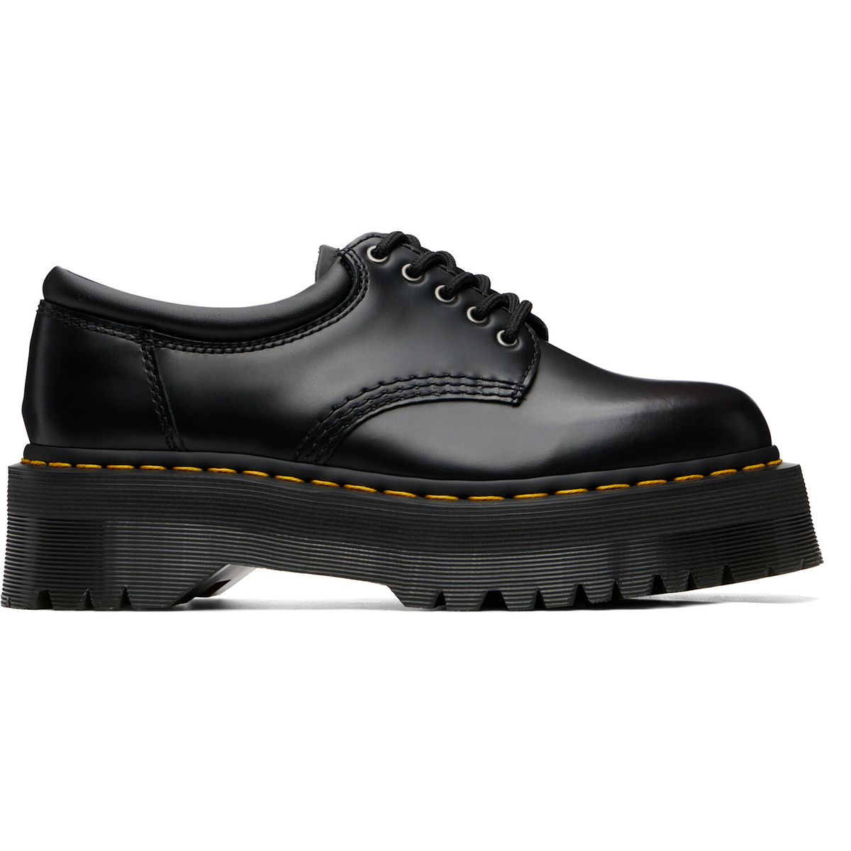 Dr. Martens Black 8053 Quad Smooth Leather Platform Derbys