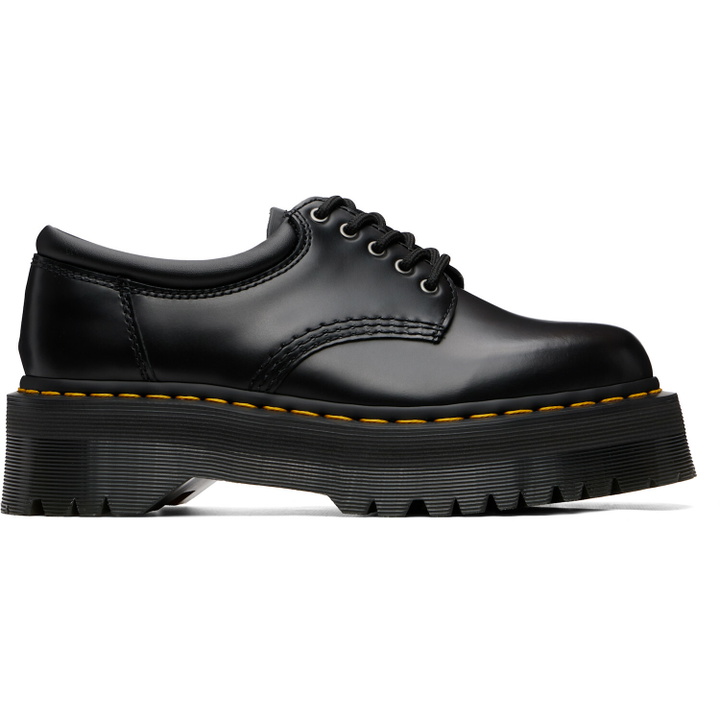 Photo: Dr. Martens Black 8053 Quad Smooth Leather Platform Derbys