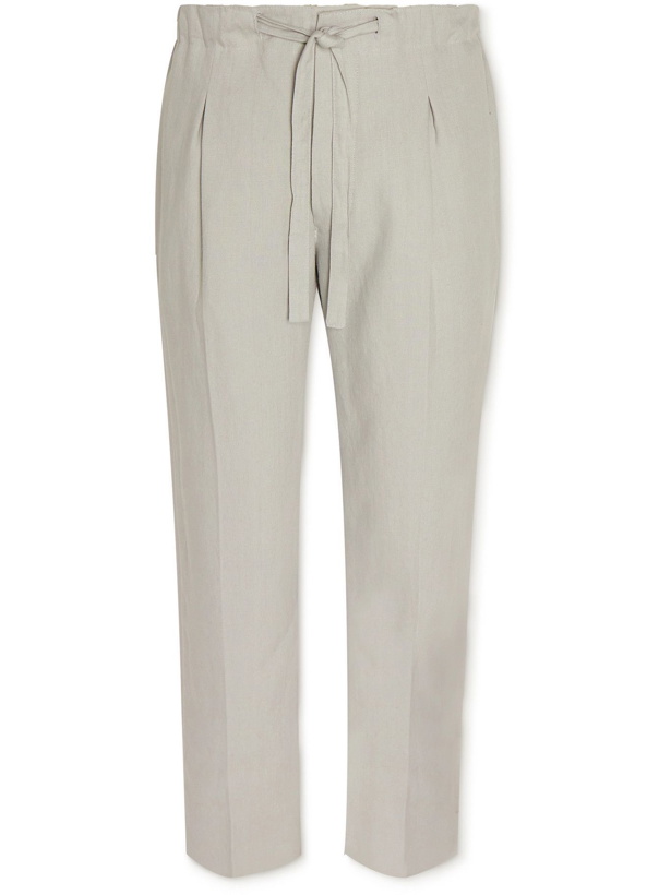 Photo: Stòffa - Pleated Linen-Canvas Drawstring Suit Trousers - Neutrals