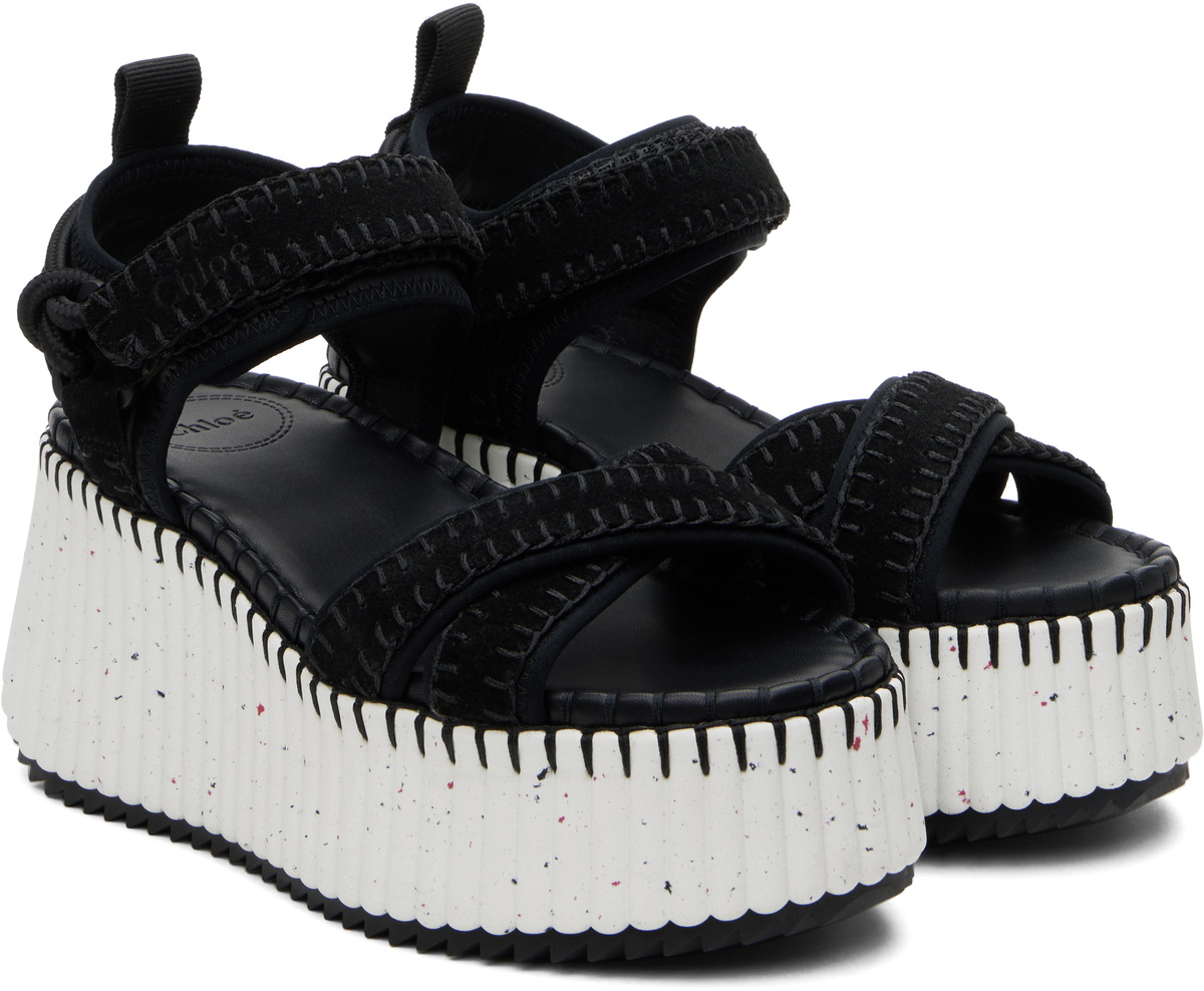 Nama Sandal With Wedge in Black main image 1