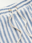Loro Piana - Bermuda Bay Straight-Leg Striped Linen Drawstring Shorts - Blue