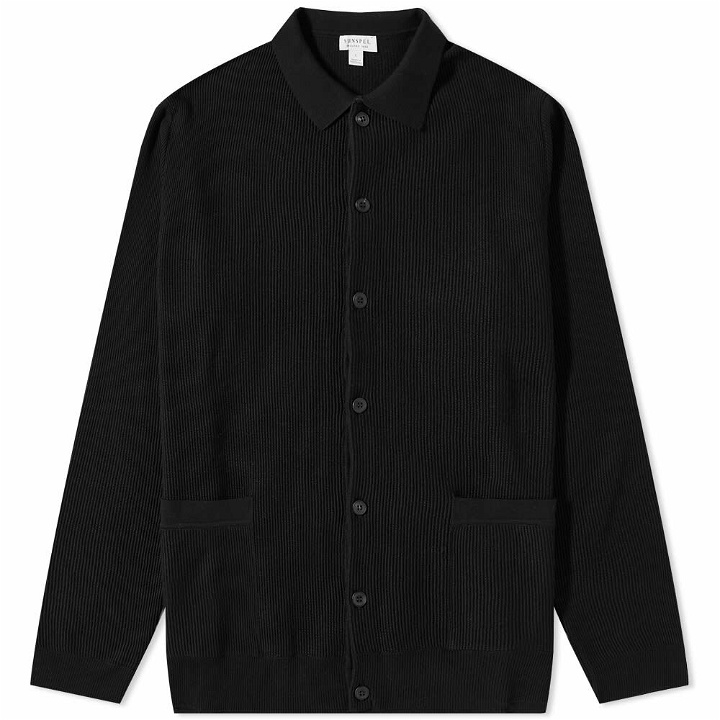 Photo: Sunspel Men's Knitted Jacket in Black