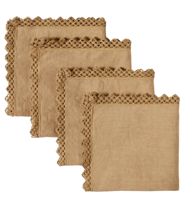 Photo: Once Milano Set of 4 macramé linen napkins