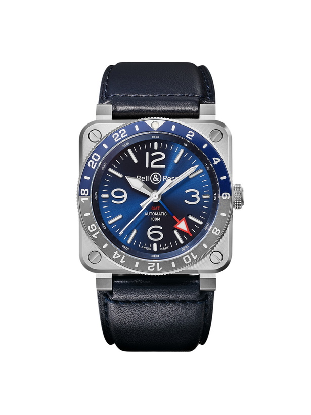 Photo: Bell & Ross - BR 03-93 GMT BLUE Automatic Stainless Steel Watch, Ref. BR0393-BLU-ST/SCA