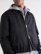 AMI PARIS - Ami De Coeur Logo-Embroidered Virgin Wool-Gabardine Jacket - Black