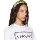 Versace Blue and Yellow Silk Barocco Headband