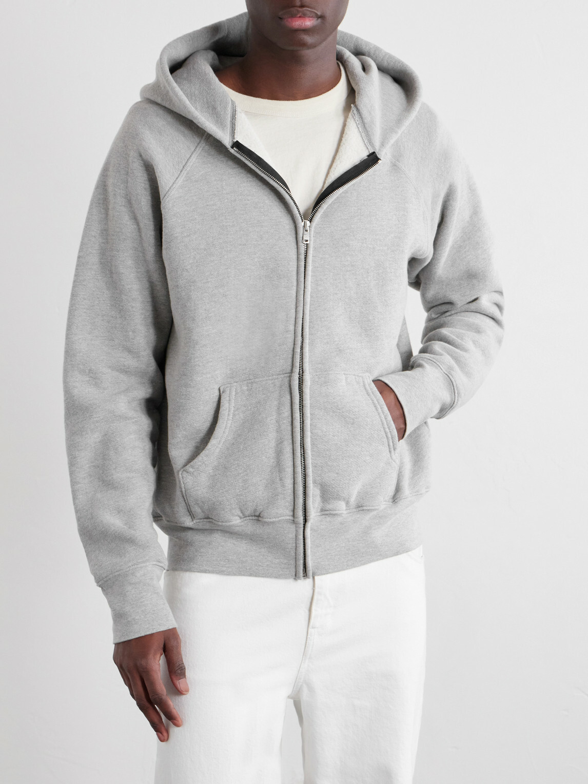 Les Tien - Cotton-Jersey Zip-Up Hoodie - Gray Les Tien