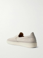 Mulo - Leather-Trimmed Suede Slip-On Sneakers - Neutrals