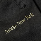 Awake NY Pigment Dyed Embroidered Sweat Pant in Black