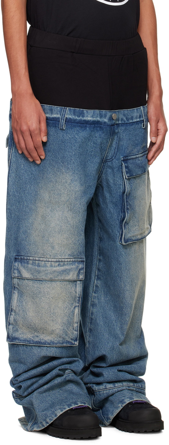 SPENCER BADU Blue Double Layered Jeans