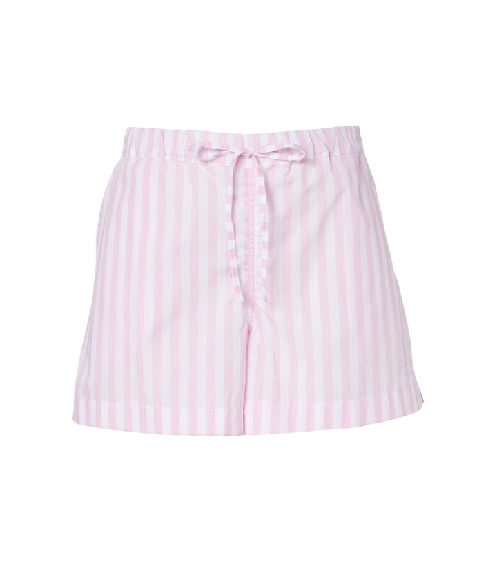 Photo: Hunza G Embroidered striped cotton poplin shorts