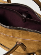 Métier - Closer Slim Leather-Trimmed Suede Briefcase