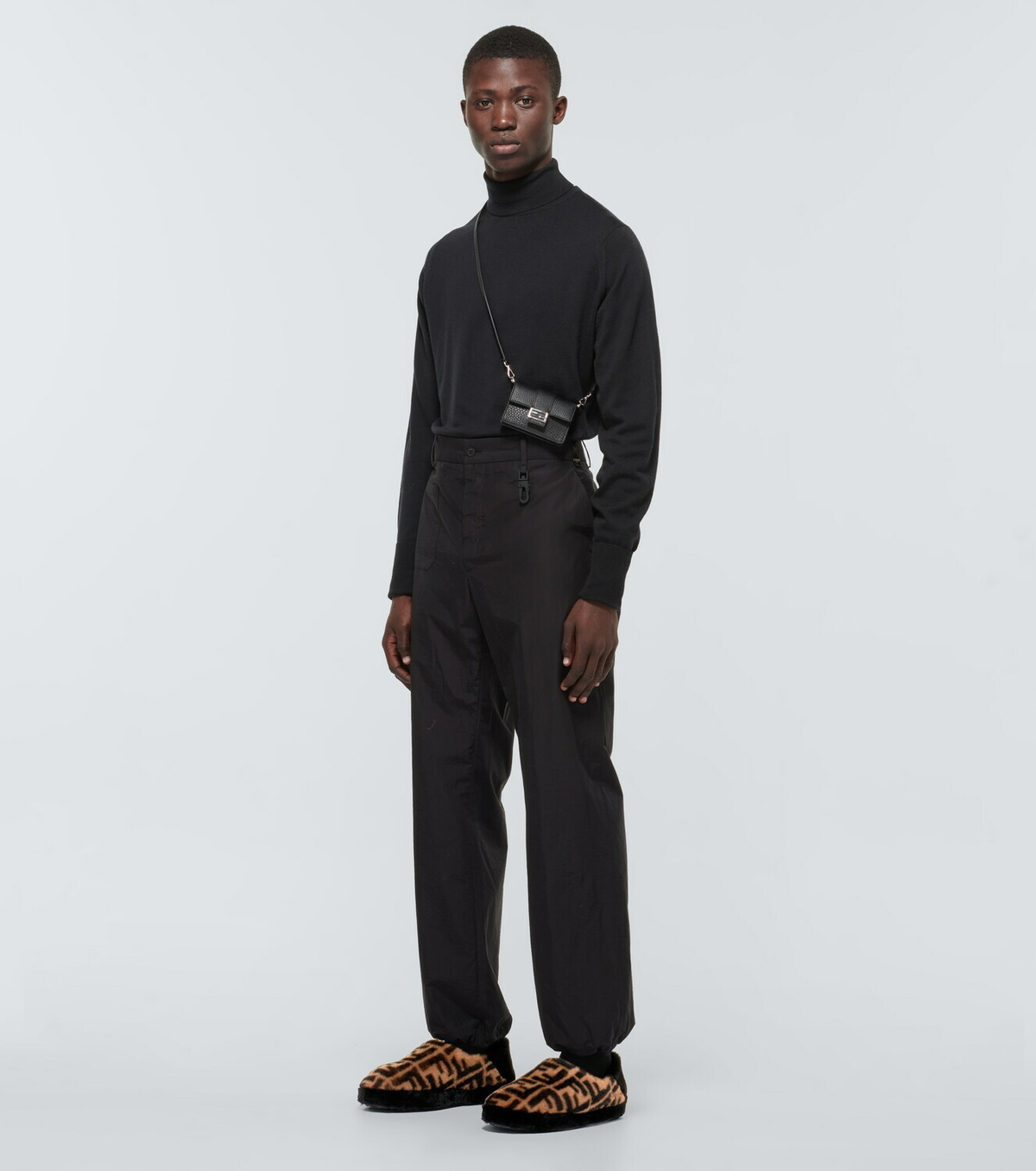 Fendi FF shearling slippers