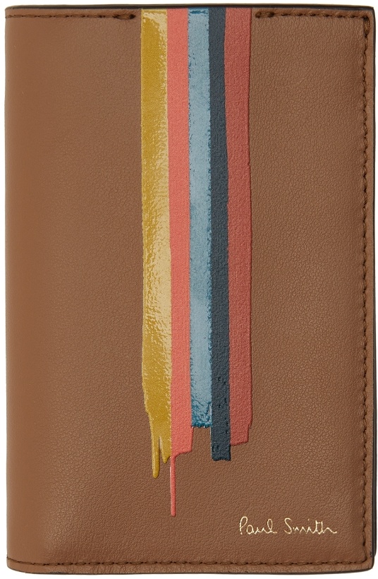 Photo: Paul Smith Brown Painted Stripe Credit Card Wallet