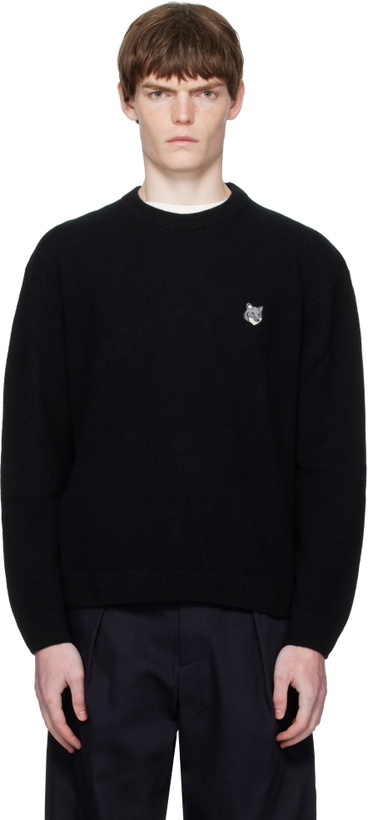 Photo: Maison Kitsuné Black Fox Head Lambswool Comfort Sweater