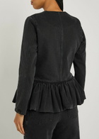 Liberowe Peplum Denim Jacket Black