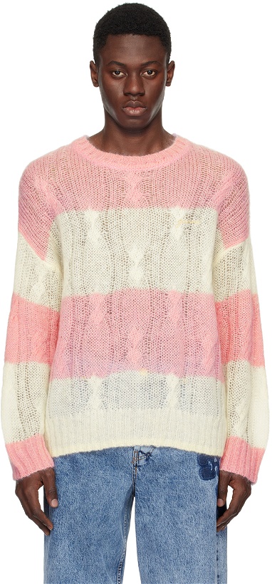 Photo: GANNI Pink & White Striped Sweater