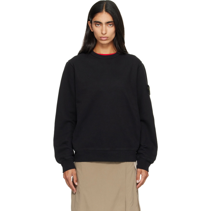 Photo: Stone Island Black 6100049 Brushed Organic Cotton Fleece Sweatshirt