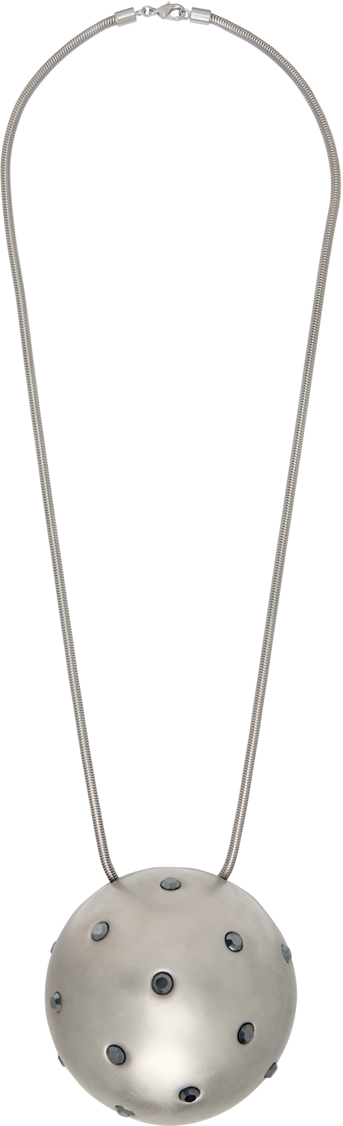 Rick Owens Silver Porterville Jumbo Orb Pendant Necklace