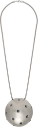 Rick Owens Silver Porterville Jumbo Orb Pendant Necklace