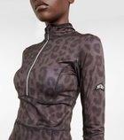 Jet Set Leopard-print mockneck ski top