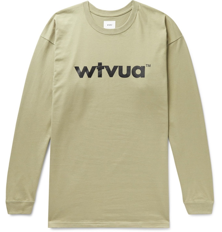Photo: WTAPS - Logo-Print Cotton-Jersey T-Shirt - Neutrals