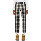 MSGM Black and White Check Trousers