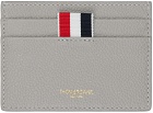 Thom Browne Gray Whale-Appliqué Pebbled Card Holder