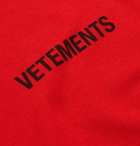 Vetements - Oversized Logo-Print Cotton-Jersey T-Shirt - Red