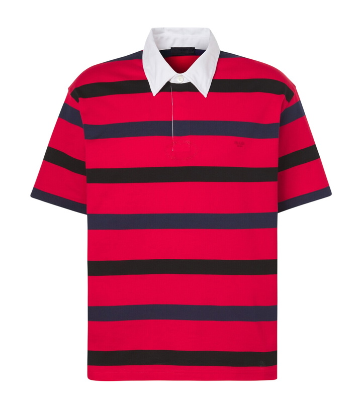 Photo: Prada Oversized striped cotton piqué polo shirt
