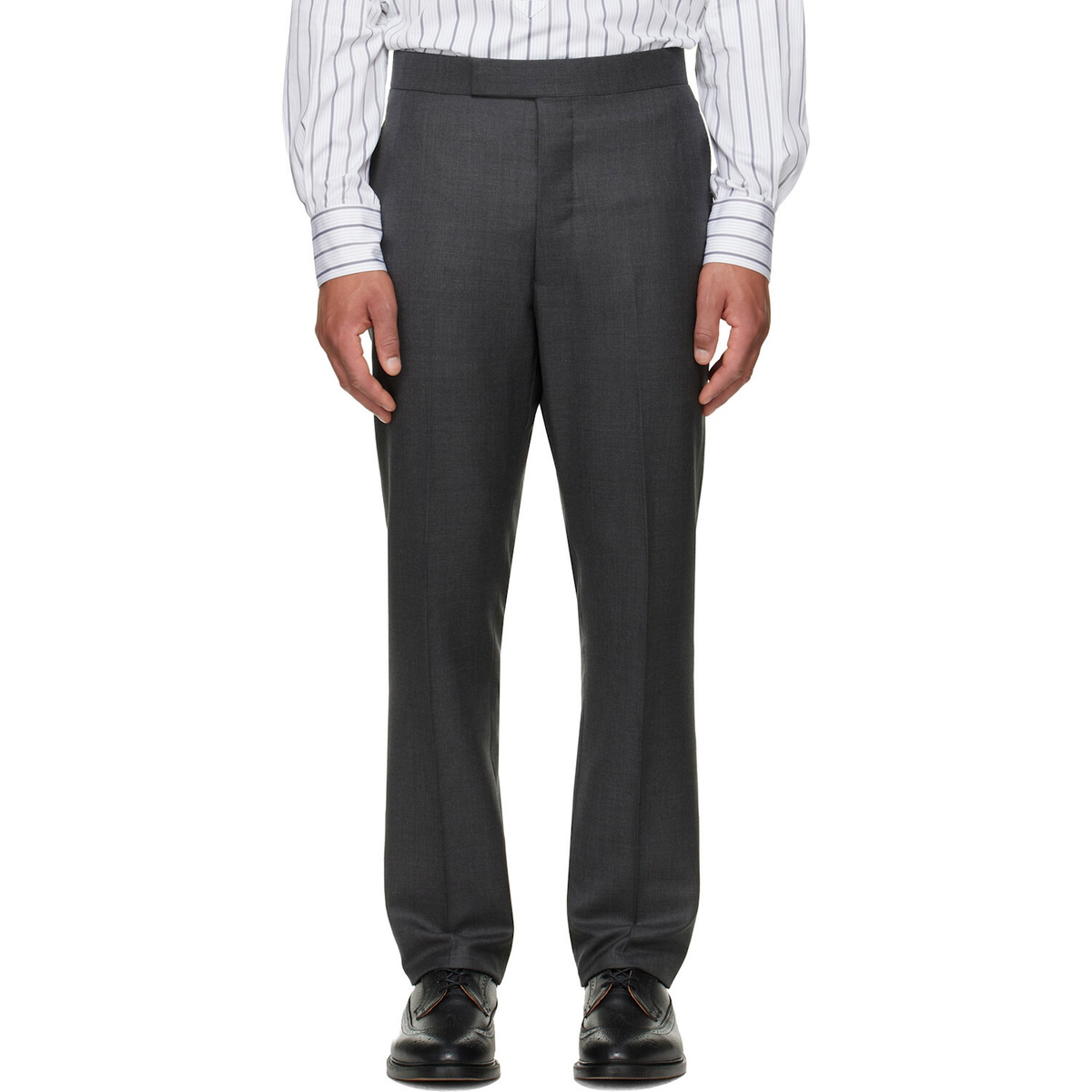 Thom Browne Gray Classic Twill Backstrap Trousers