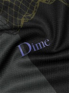 DIME - Striker Logo-Print Embroidered Striped Jersey T-Shirt - Black