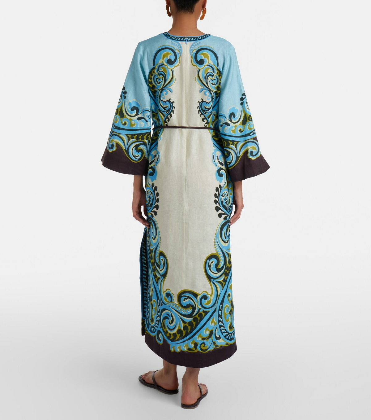 Alémais Natalia printed linen midi dress