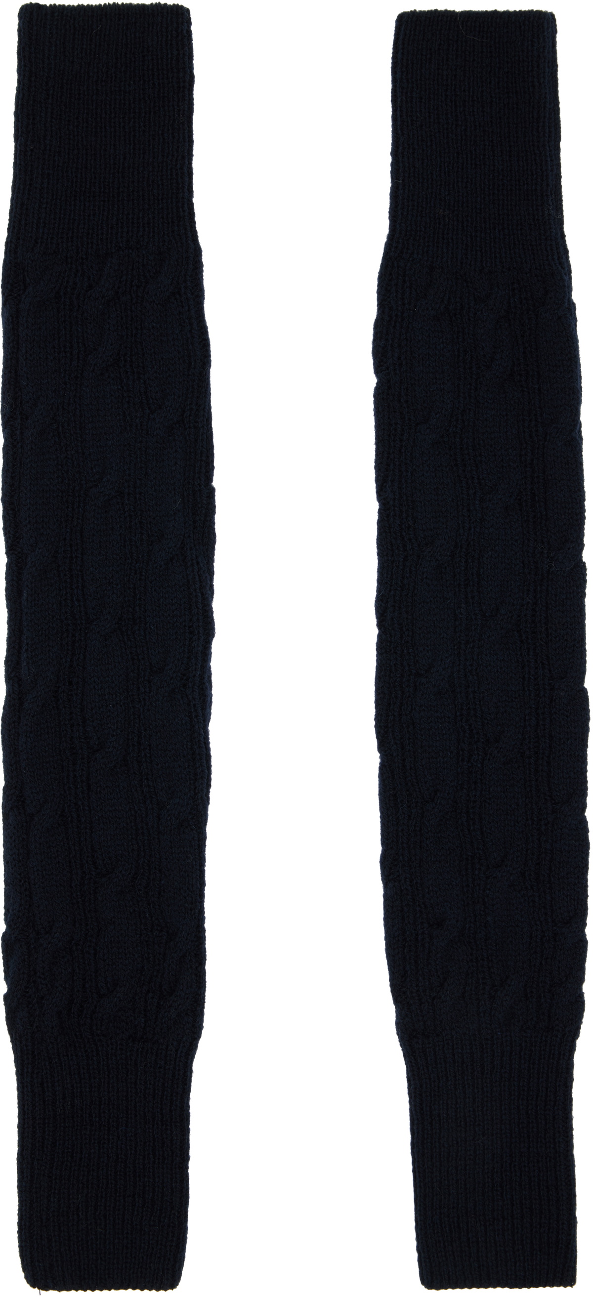Dries Van Noten Black Wool Arm Warmers
