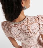 Self-Portrait Crystal-embellished lace midi dress