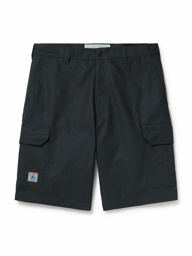 Photo: Randy's Garments - Straight-Leg Logo-Appliquéd Cotton-Ripstop Cargo Shorts - Black