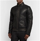 Belstaff - Westlake 2.0 Slim-Fit Leather-Trimmed Shearling Biker Jacket - Black