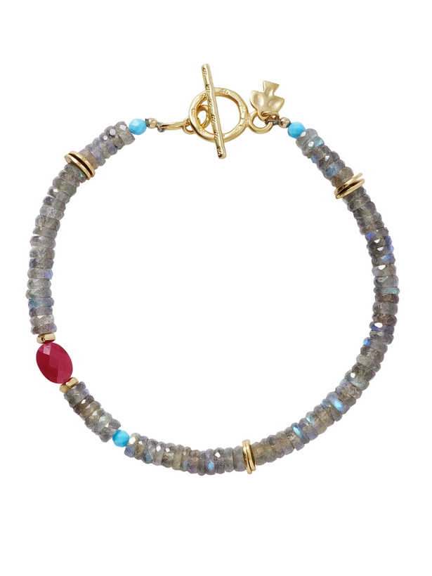 Photo: Peyote Bird - Ember Gold-Plated Multi-Stone Beaded Bracelet